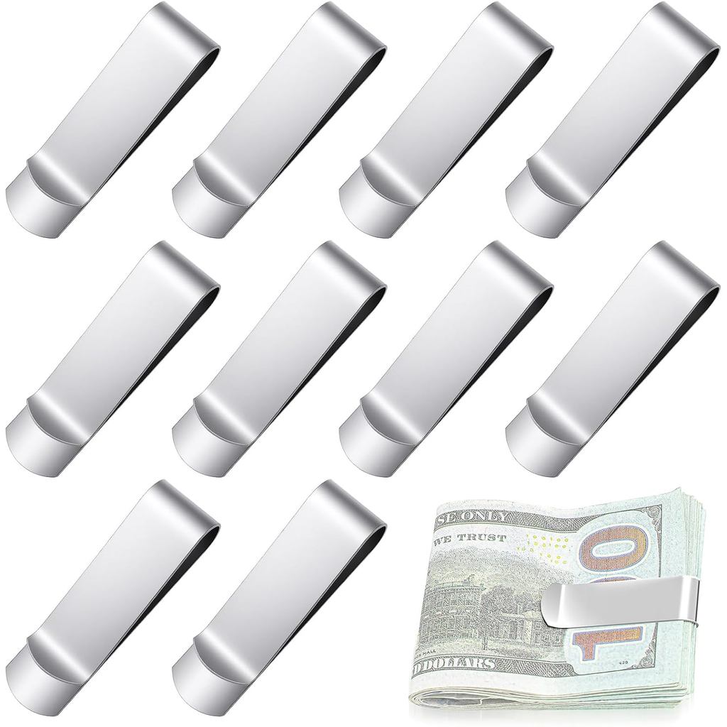 Molain 10Pack Clipe de Dinheiro em Aço Inoxidável, Clipe de Dinheiro Metálico Preto Fino, Porta-Cartões de Crédito, Cart