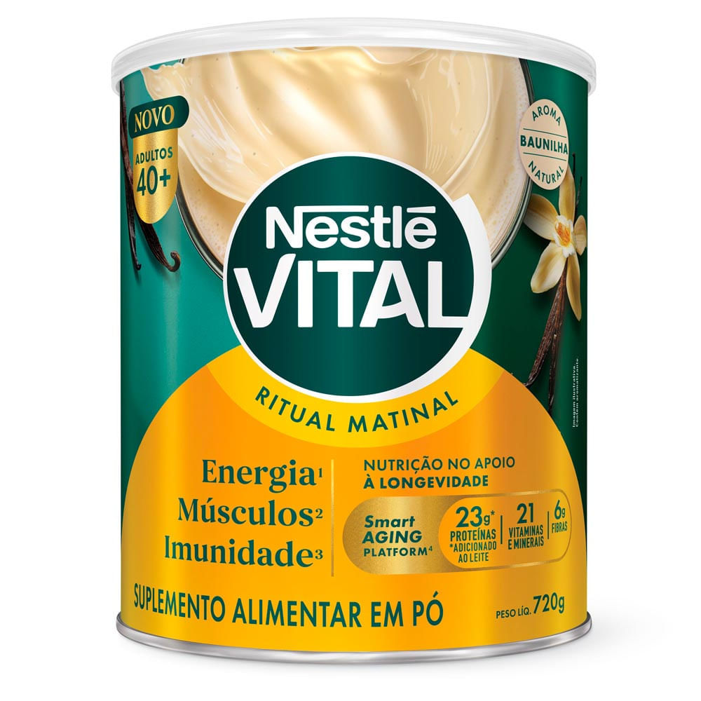 Nestlé Vital Ritual Matinal Adultos 40+ Aroma Baunilha 720g