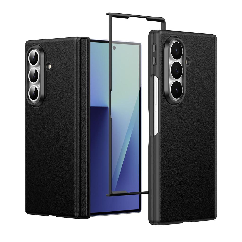Capa Protetora Flip De Grão De Couro Para Samsung Galaxy Z Fold 8 Ultra 7 6 5 4 