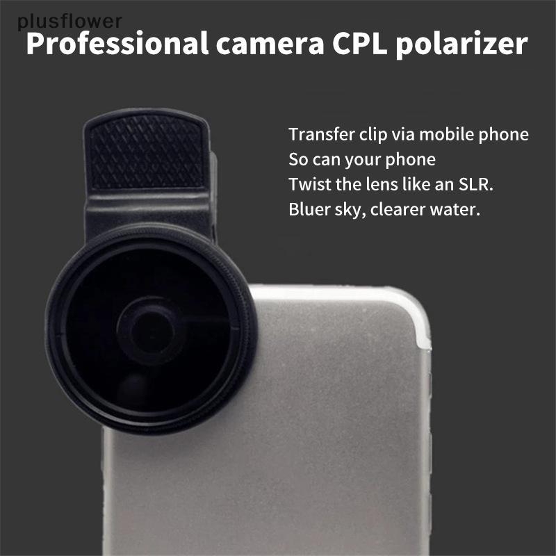 37MM/52MM Filtro CPL Câmera Circular Bla Acessórios Universal Com Clipe Portátil Profissional Telefone Polarizador Lente