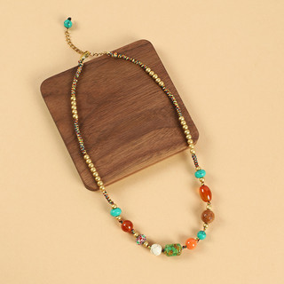 O mágico de Oz Retro colar feminino literário elegante colorido clavícula corrente nicho japonês simples conjunto pulsei