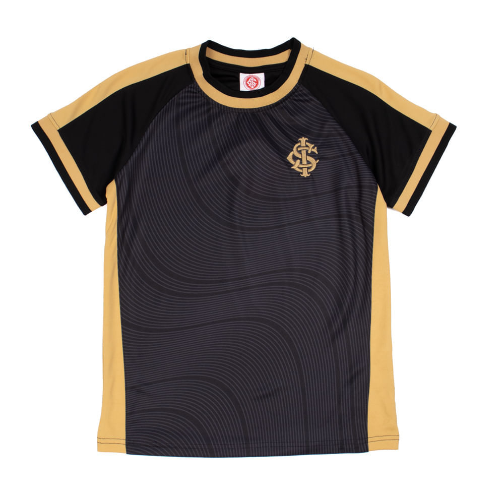 Camiseta Infantil Lotus Inter Manga Curta Preto/Dourado