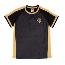Camiseta Infantil Lotus Inter Manga Curta Preto/Dourado