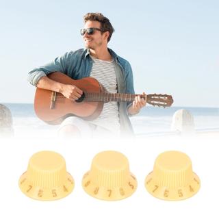 3Pcs Botões de guitarra de plástico Controle de tom de volume Acessórios de ajuste de instrumento musical