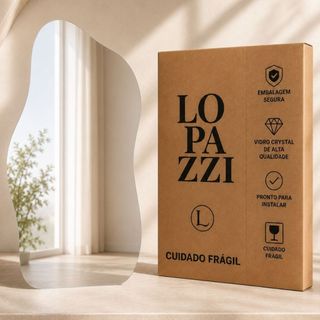 Espelho Orgânico 50x30 Decorativo de Parede para Banheiro Lavabo Quarto Sala e Entrada