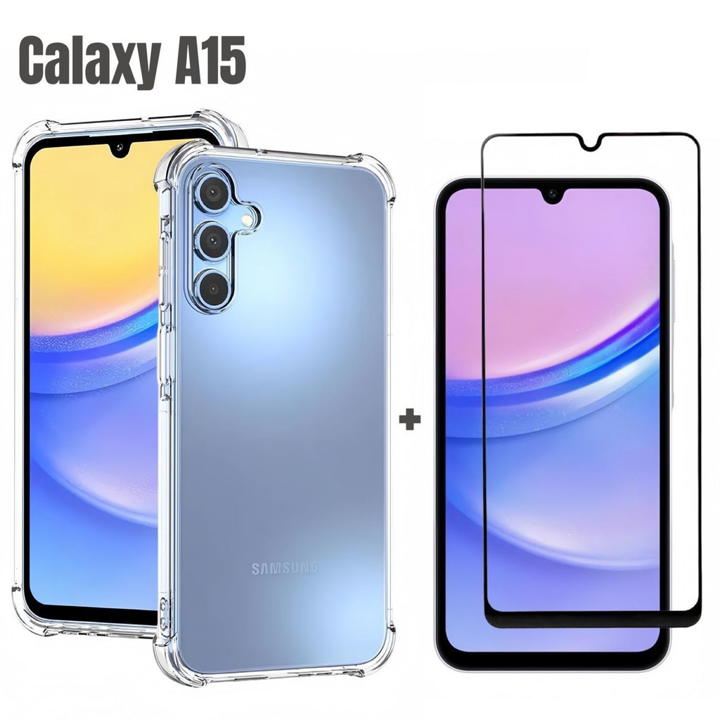 Película + Capa Para Samsung Galaxy A15/A15 5G. Kit Capinha Transparente e Pelic