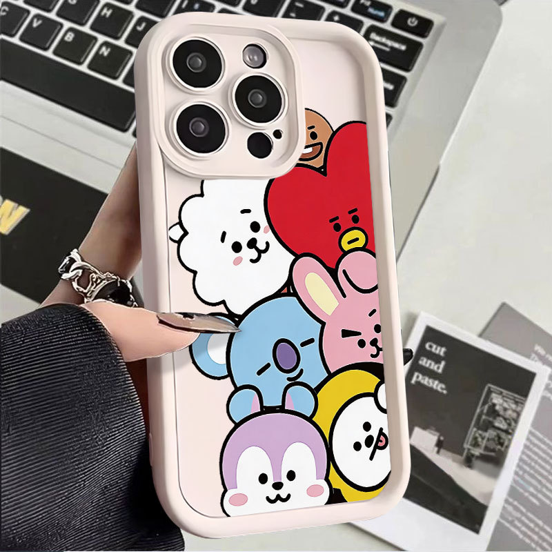 Capinha de silicone macia para Samsung Galaxy A15 A14 A05S A23 A34 A35 A55 A54 A12 A13 S24 S20FE Estampado fofo do BT21