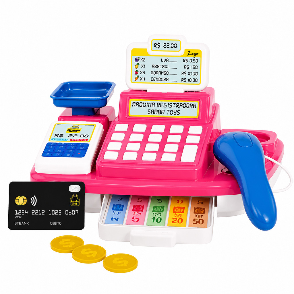 Máquina Registradora Infantil Mercado Samba Toys Educativa