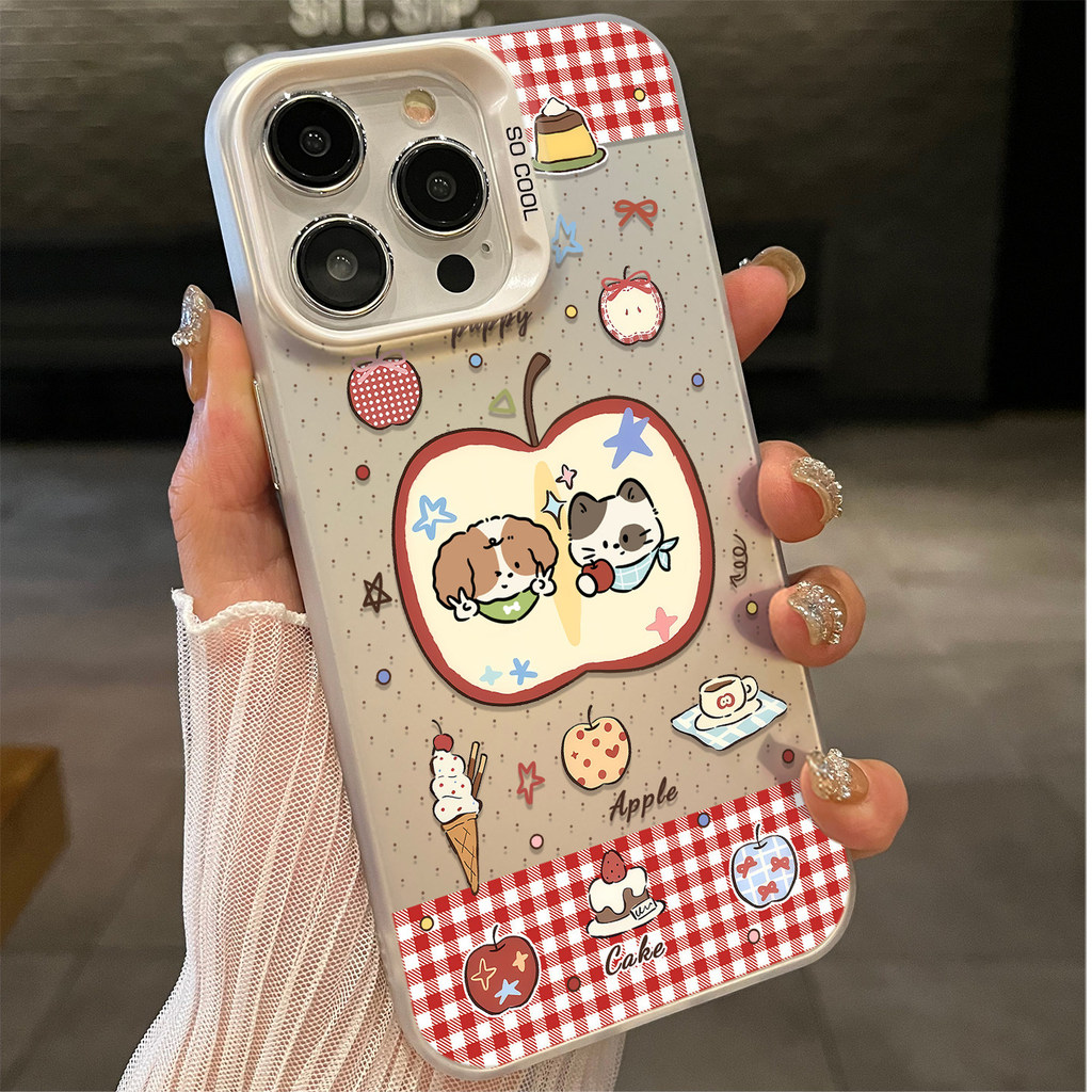 Capa animais fofos xadrez doces Anti-impacto Para Samsung A07 A17 A15 A16 A54 A55 A23 A34 A35 S21 S22 S23 S24 FE ultra