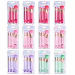 Pacote c/12 Kit 5 Pincéis para Maquiagem Coelho BL032 Atacado