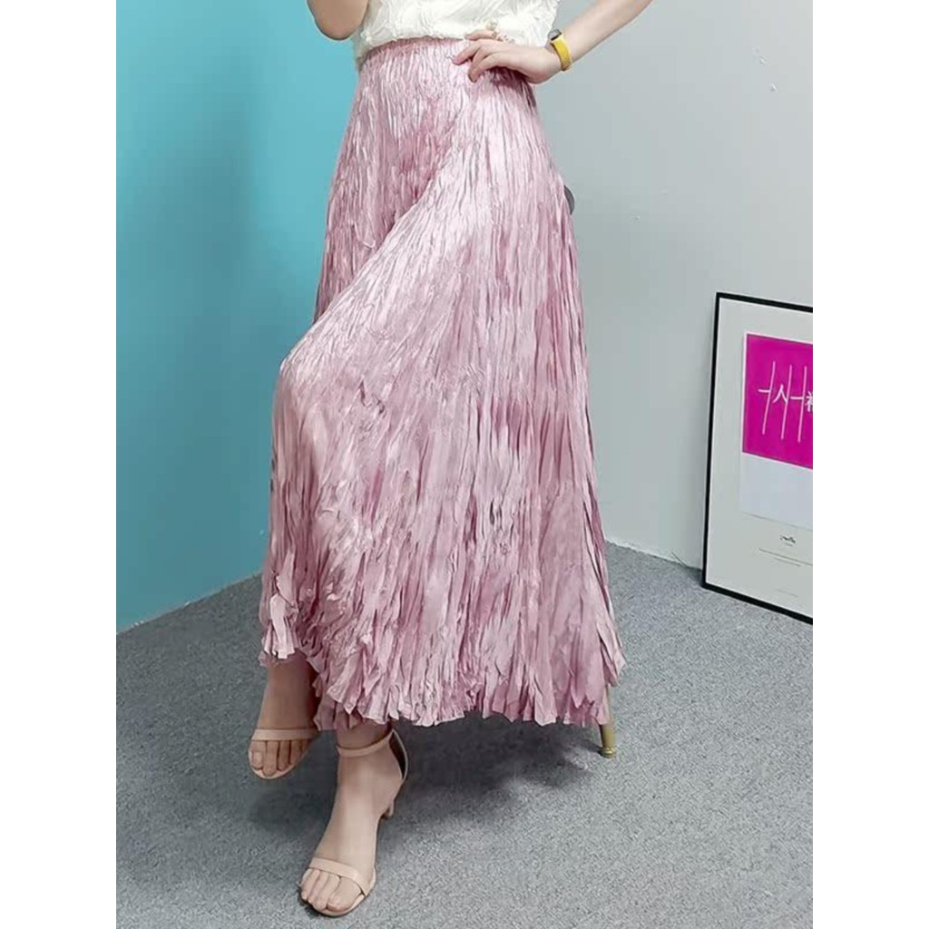 Uma pessoa uma plissada K046 Issey Miyake indústria pesada casca saia plissada 2025 primavera verão novo estilo brilhant