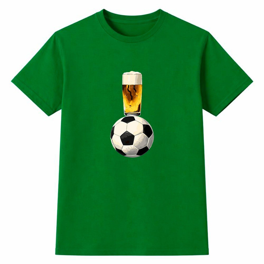Camiseta Masculina 100% Algodão Camisa Futebol Beer Brasil Copa do Mundo Casual Dia a Dia Urbano