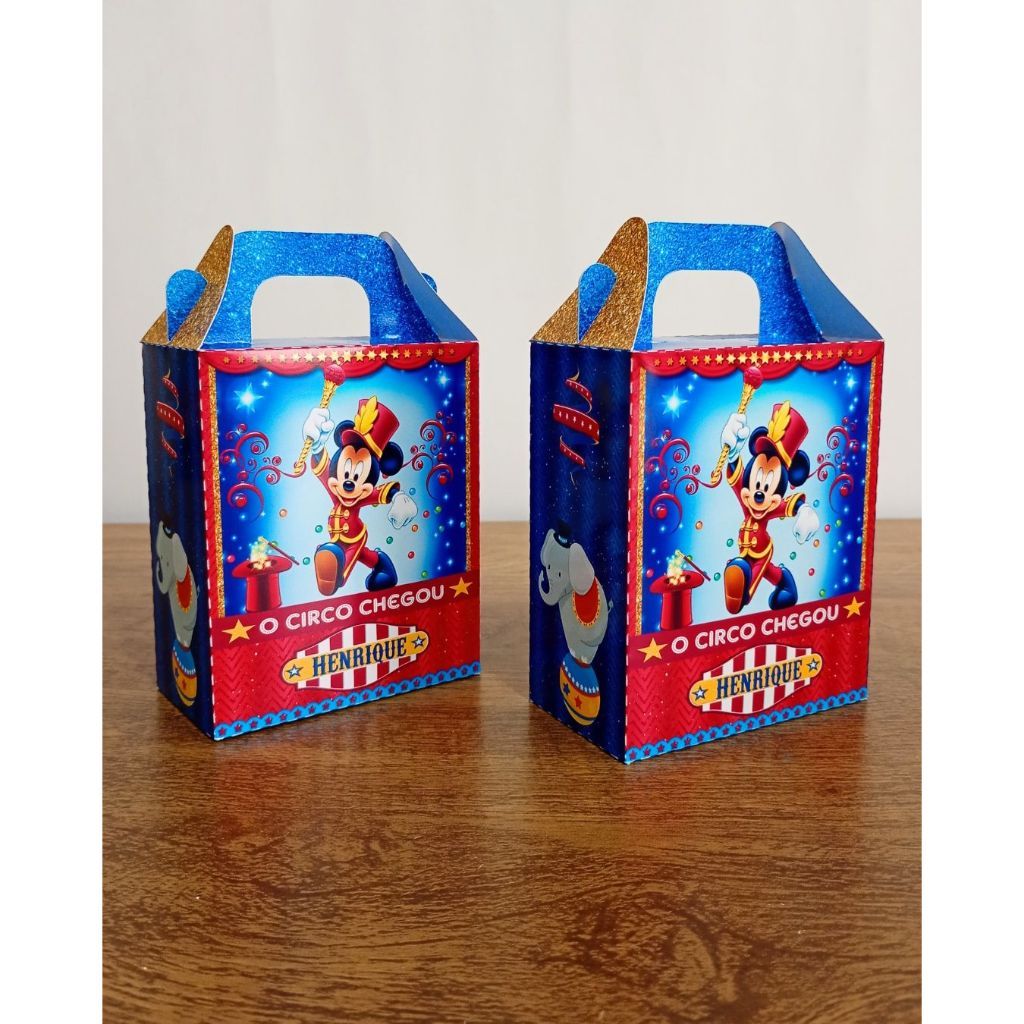 Maleta Circo do Mickey - (PEGUE E MONTE) Kit festa - lembrancinha - aniversário - caixinha personalizada -festa infantil