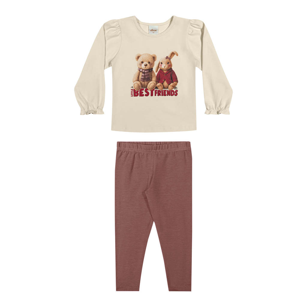 Conjunto Infantil Menina Best Friends Elian Bege
