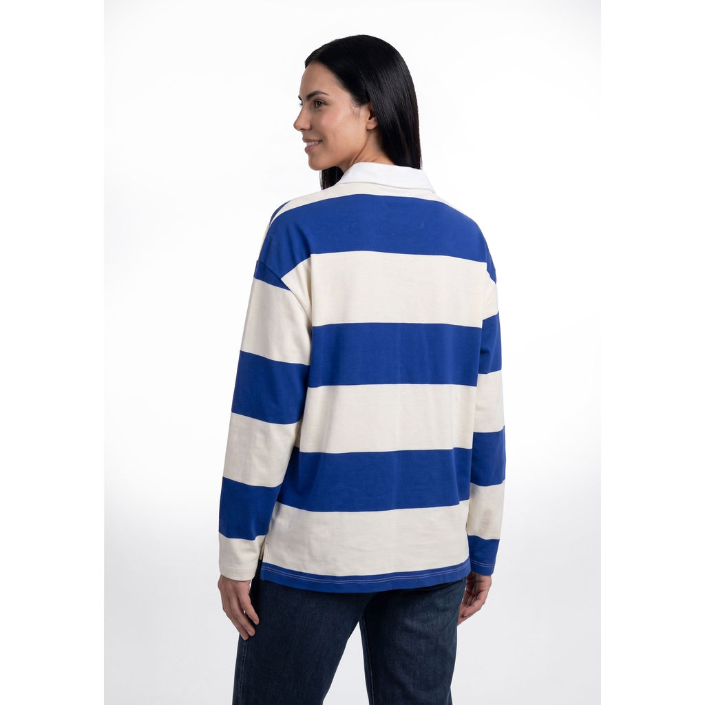 Polo Feminina Listrada Em Algodão · foto 2