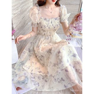 Festa De Chá De Verão , Pintura A Tinta Francesa , Cintura , Temperamento Fino , Senhora , Vestido De chiffon Branco , R