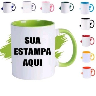 CANECA DE PORCELANA PERSONALIZADOS COLORIDA 325ML