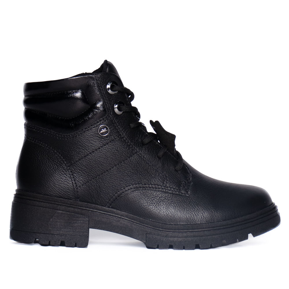 Bota Feminina Dakota Coturno Couro Cano Médio Preto