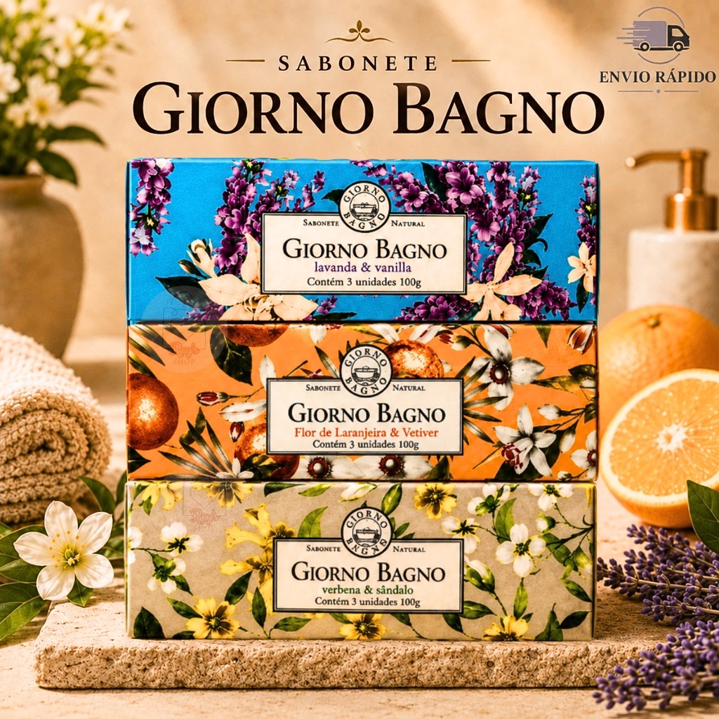 Kit 3 Sabonetes Giorno Bagno Escolha Sua Fragrância 100Gr Cada - Presenteável Alta Perfumação