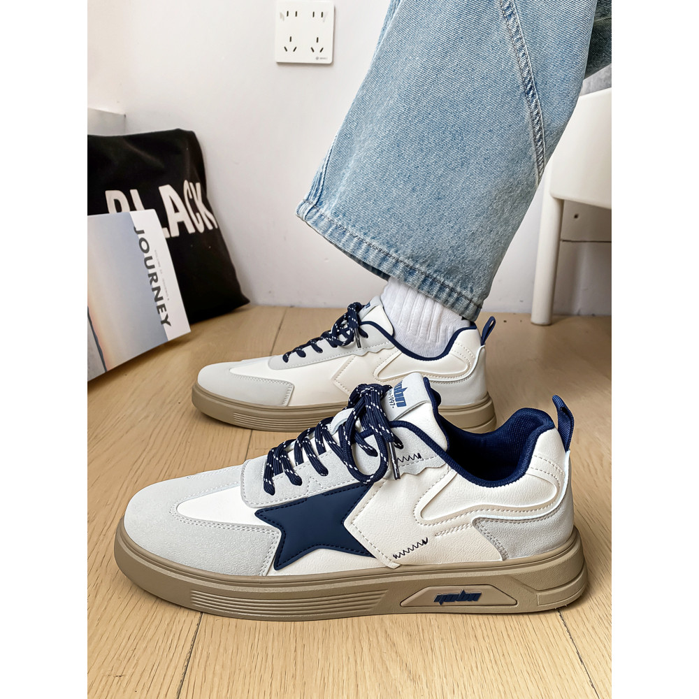 Sapatos masculinos sapatos da moda 2026 novo estilo All-Match na moda Retro contraste cor tênis casuais masculino moda c