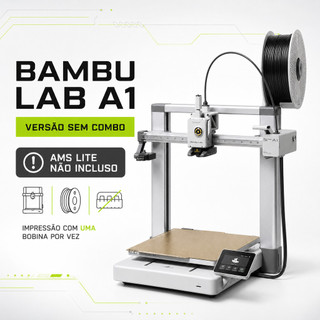 Impressora 3D Bambu Lab A1 FDM Sem AMS Lite Aberta Porta Resíduos Espátula Chave