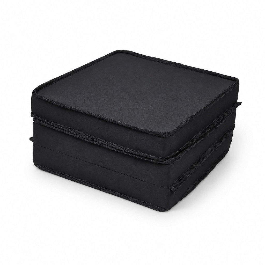 Colchão Dobravel Puff 4 Em 1 Solteiro Poltrona Colchonete 180x60 Microfibra Preto Cama Auxiliar Compacto Prático Premium