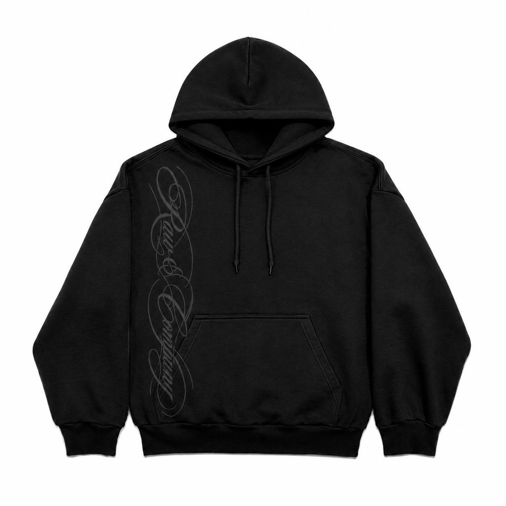 Moletom Canguru Capuz Raw Company Cursiva Várias Cores Streetwear Unissex 100% Algodão