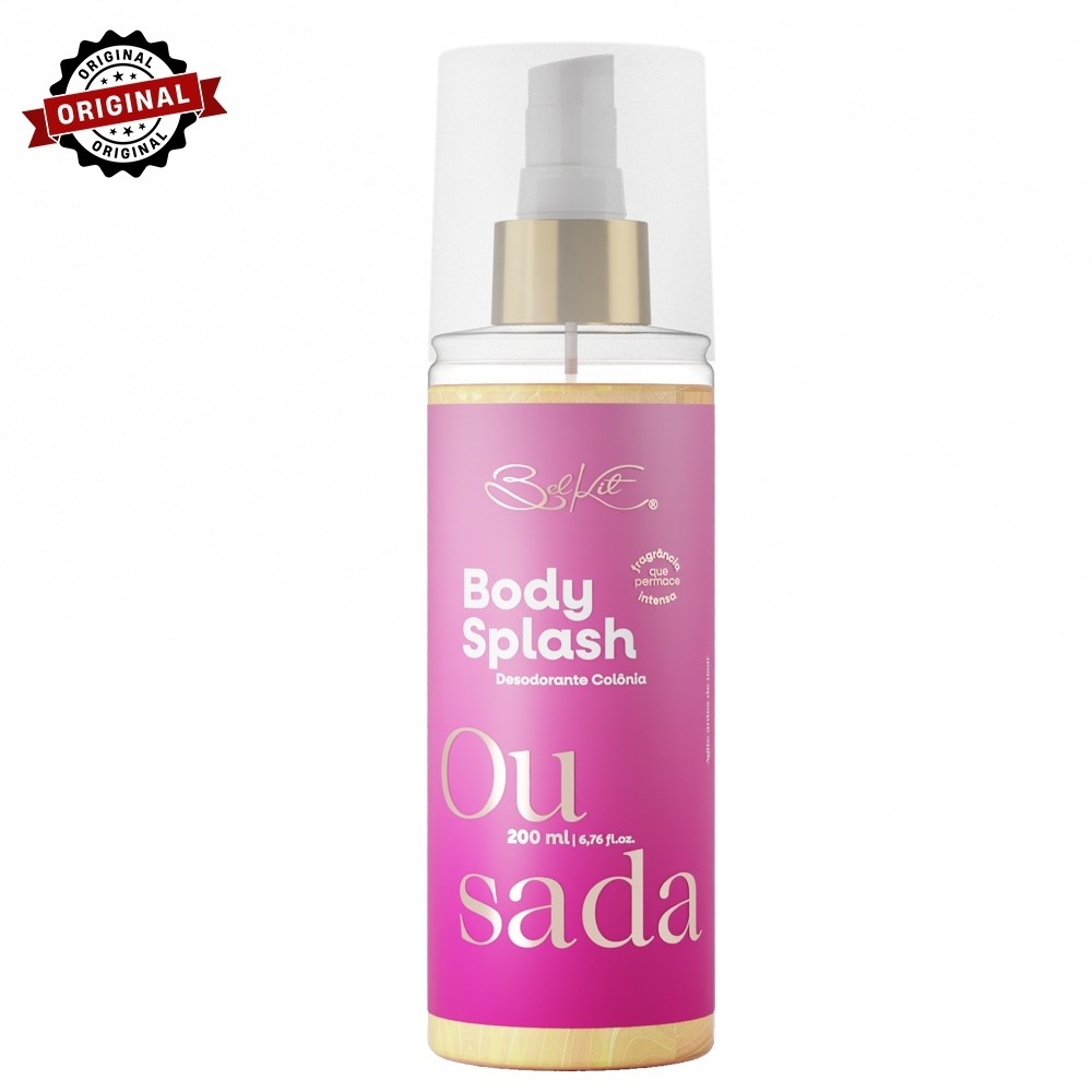 Body Splash Com Brilho Ousada Glow 200ml BELKIT | Alta Projeção | Alta Fixação | Perfumaria Fina