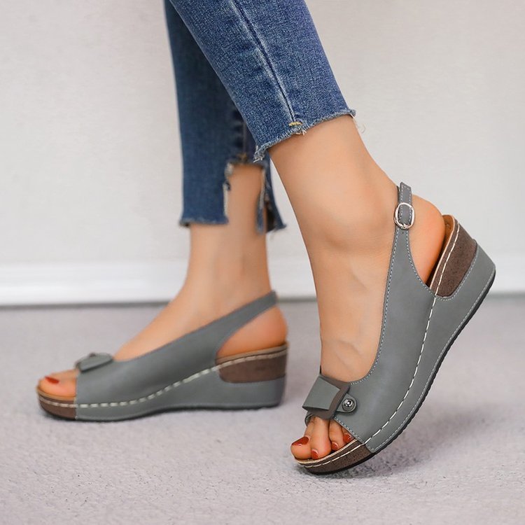 Sandálias Femininas De Cunha De Tamanho Grande Sapatos Casuais Verão