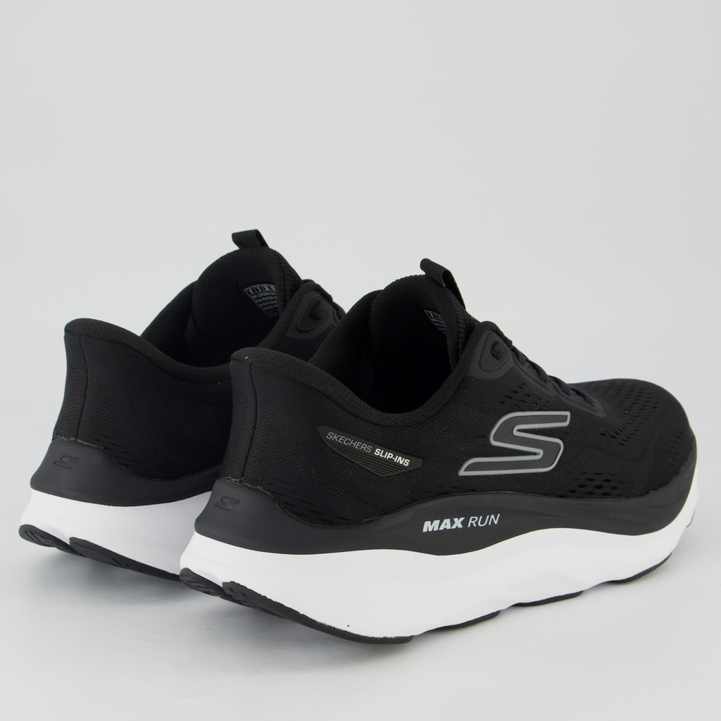 Tênis Skechers Max Run Feminino Preto e Branco — imagem 2 de 2