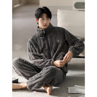 Pijamas masculinos inverno Coral velo engrossado mais velo outono inverno flanela plus Size estilo inverno pode usar for