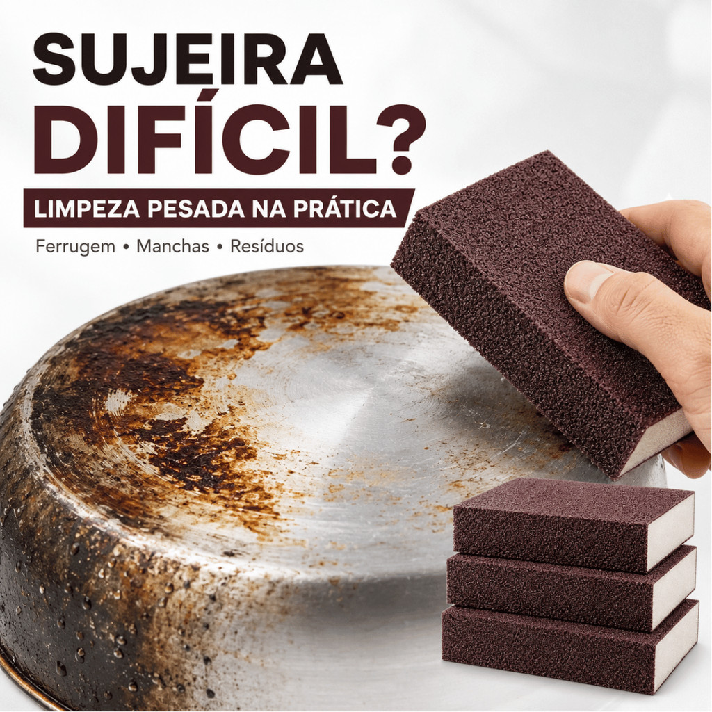 Esponja de Lavar Louça para Ferrugem Sujeira Pesada Panela Inox Fogão Forno Cozinha