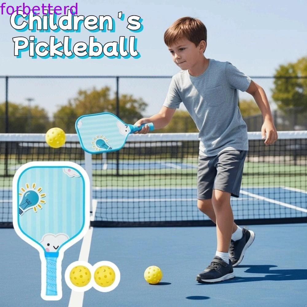 Conjunto De Pickleball Infantil , Leve De Desenho Animado , Raquetes Infantis De 2 Bolas