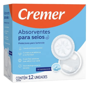 Absorvente para Seios Cremer 12 Unidades Protetor de Seios para Amamentação
