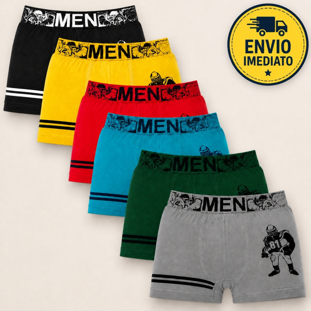 Kits Cueca Boxer Infantil Para Meninos Microfibra Conforto - Arthur Ads