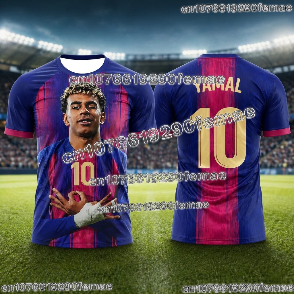 A Camiseta Esportiva Infantil Estampada Em 3D De Verão Estilo Yamal É Solta E Confortável , Adequada Para Uso Diário