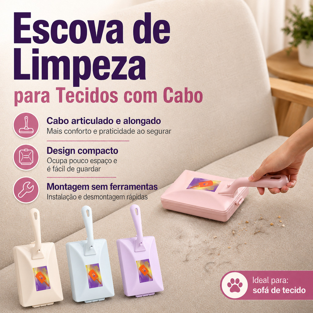 Papa Migalhas Escova Feiticeira Mágica Vassoura Tecidos Tapetes Mesas Sofás Carro Farelos Pelos Migalhas Bancadas