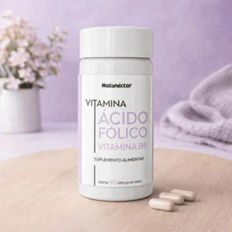 Ácido Fólico Ativo 60 Cápsulas Gestante 1000ug Vitamina B9 Suplemento Alimentar Natural 100% Puro