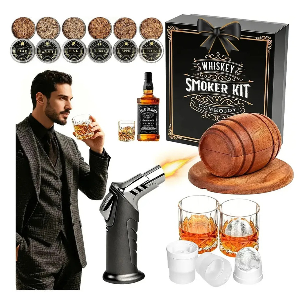 Defumador Para Whisky E Coqueteis Com Mini Maçarico Preto