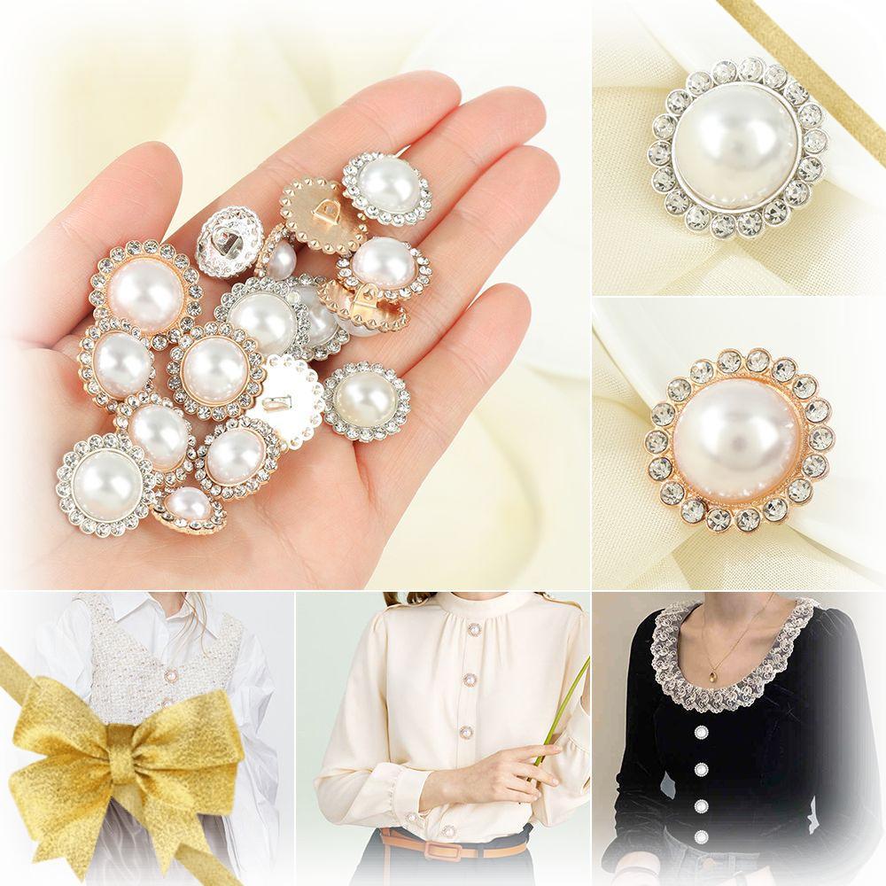 10 Peças Botões De Roupas Bordado De Alta Qualidade Faça Você Mesmo Strass Brilhante