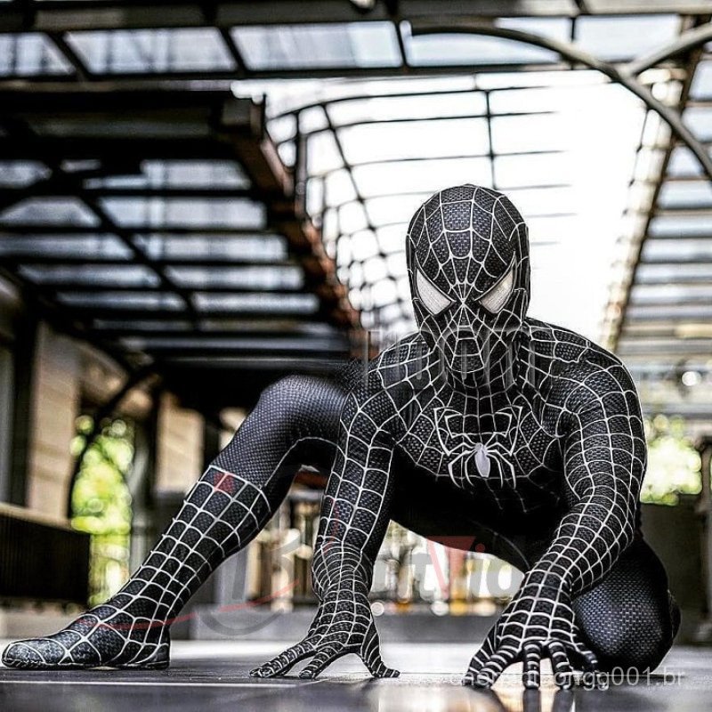 Maguire Spiderman Traje Homem-Aranha Preto/Vermelho Raimi Cosplay Superhero Zentai Terno