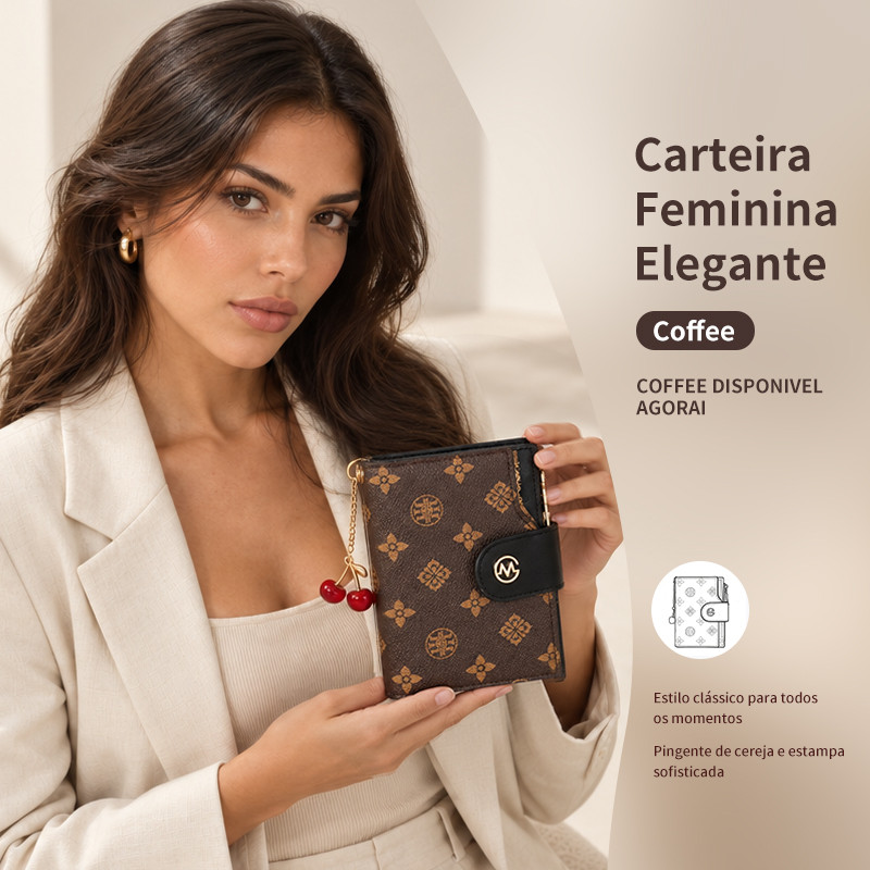 TOMI MITO Carteira Pequena Organizadora com Porta Cartões, Bolso com Zíper e Espaço para Documentos D488