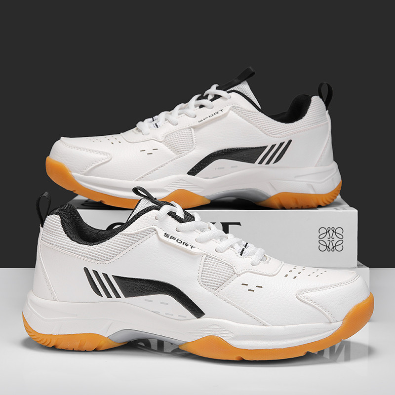 Sapatos de Badminton leves e macios com cadarço MD sola de borracha rebote de amortecimento