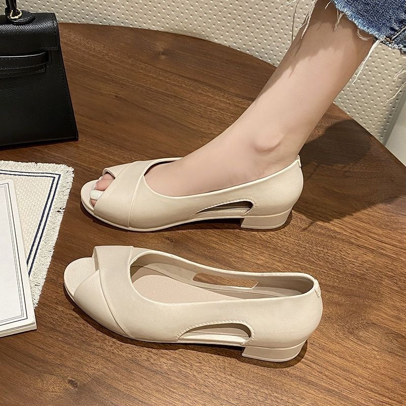 Sandálias femininas desgaste exterior boca de peixe sandálias femininas antiderrapante sola plana moda sapatos femininos
