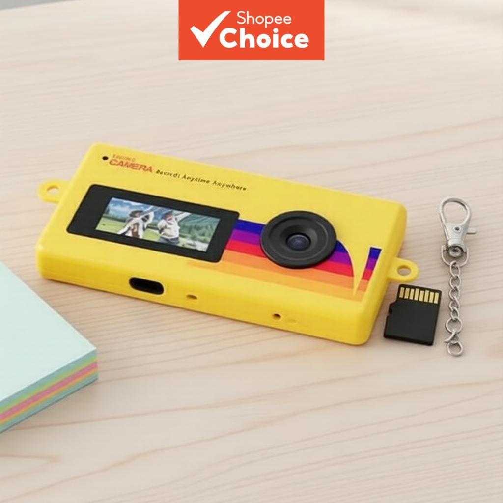 Mini Câmera Digital de Chaveiro 1080P com Cartão de Memória 32GB, Gravador de Vídeo para Viagem e Festa