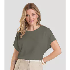 Blusa Feminina Com Botões Dianna Verde