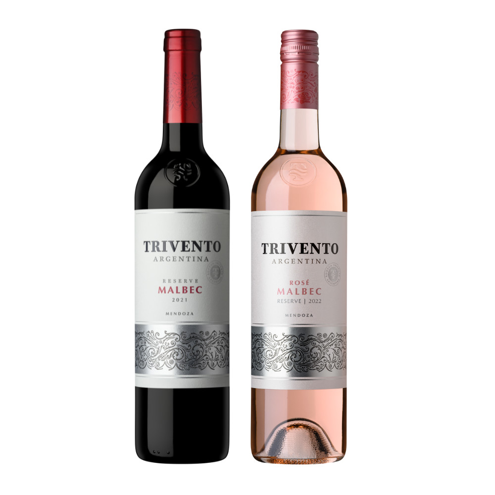 Vinho Argentino Trivento Malbec 750ml + Vinho Argentino Trivento Rosé Malbec 750ml
