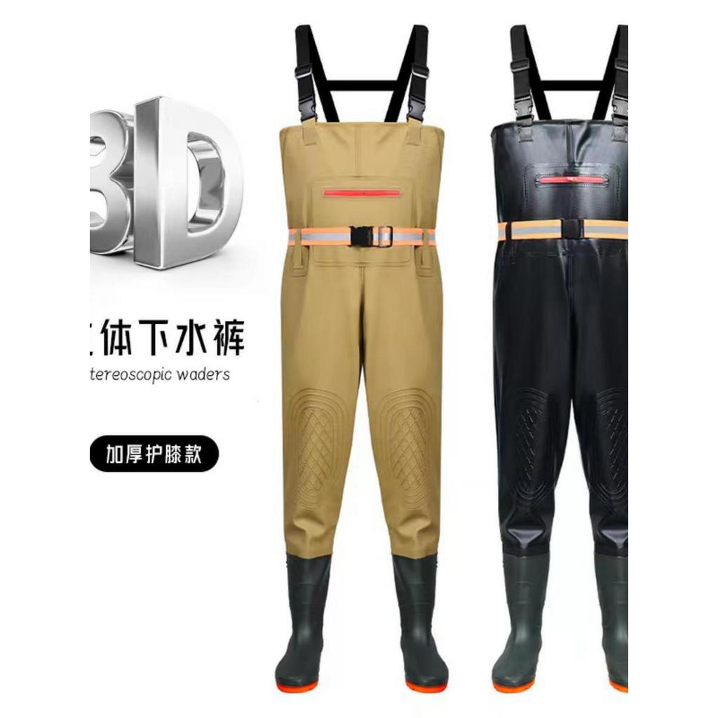 Calças de água espessadas, resistentes ao desgaste, pesca, meio comprimento, calças de chuva, homens, mulheres, roupas i