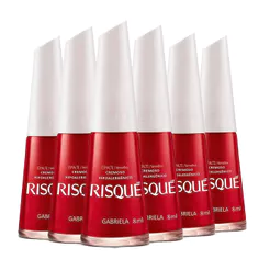 Kit Esmalte Risqué Cremoso Gabriela 8ml - 6 unidades