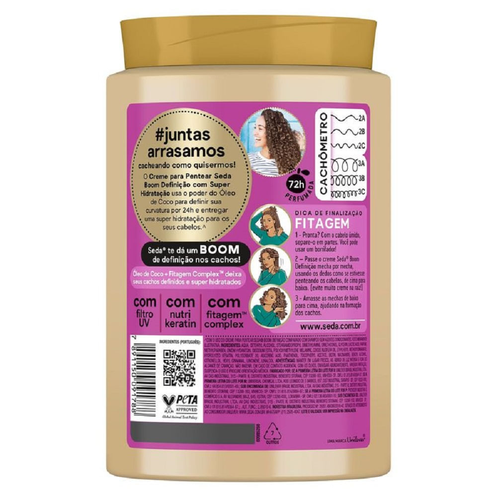 Creme para Pentear Seda Boom Definição Super Hidratação 1kg — imagem 2 de 2